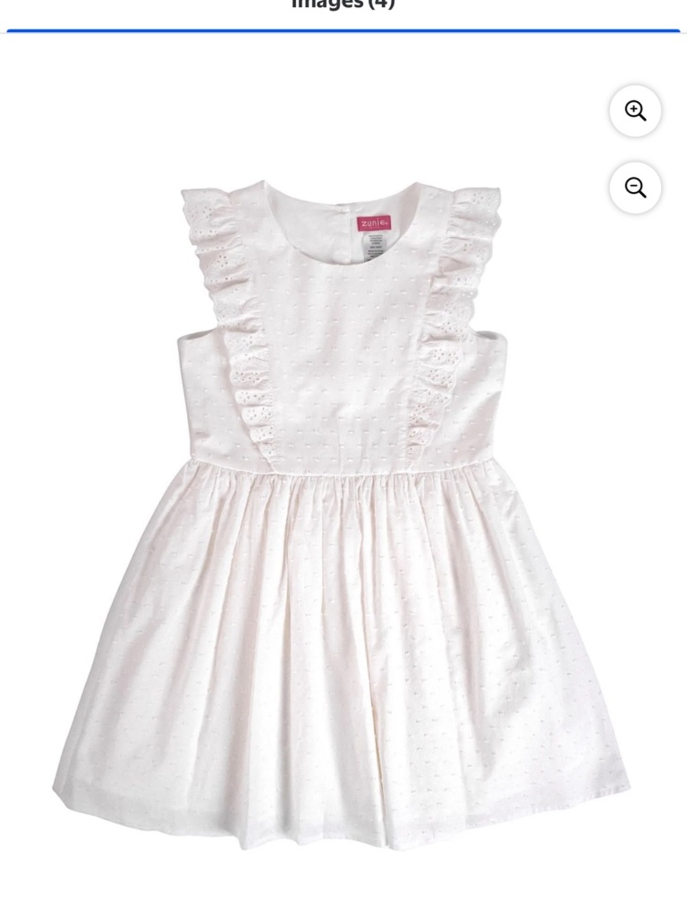 Zunie Ivory Eyelet Ruffle Dress | XS 4-5